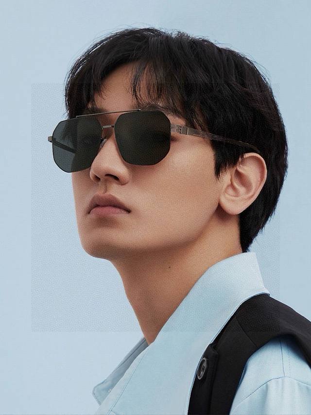 gucci 2025 New Men And Women Couple Sunglasses Polygonal Sunglasses Ip Platin