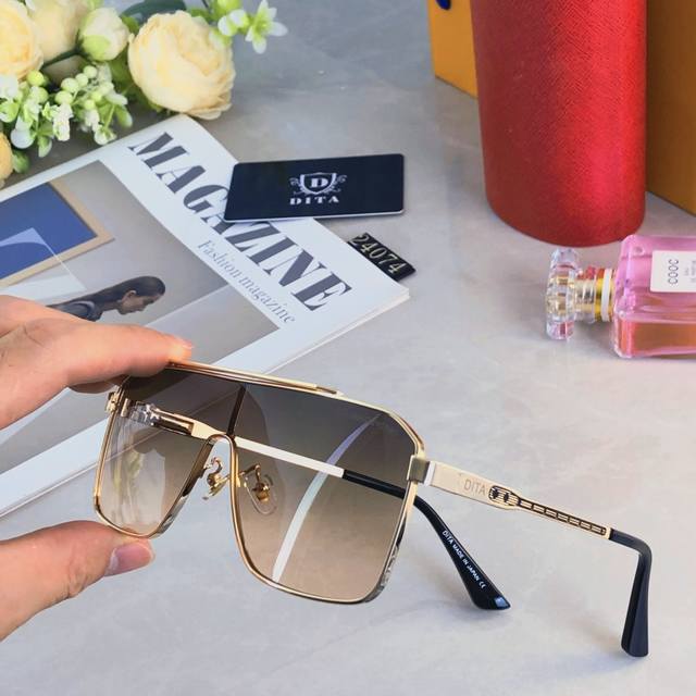 dit* New Sunglasses High-End European And American Square Metal Frame Outdoor