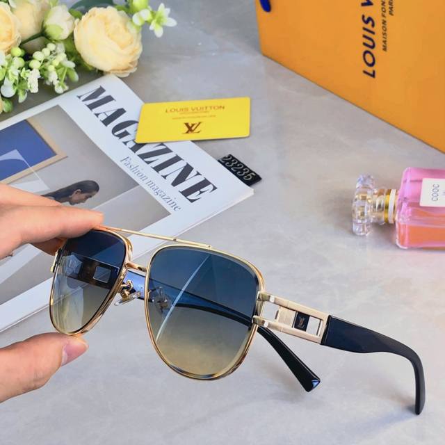 louis Vuitto* Internet Celebrity New Style Metal Sunglasses Fashion Trend Men