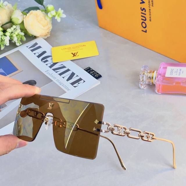 louis Vuitto*Super Large Frame One-Piece Sunglasses For Women European And Am