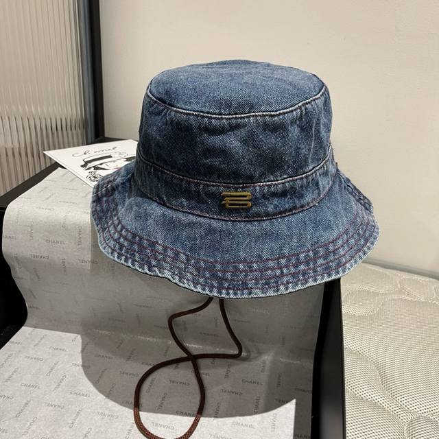 Balenciaga Denim Bucket Hat Head Circumference 57Cm