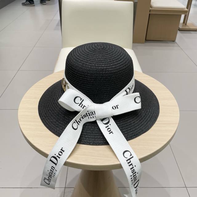 dior Dior New Straw Hat Celebrity Style Circumference 57Cm