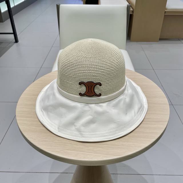 Cellne2025 New Korean Version Bow Tie Fisherman Hat Female Travel Straw Sun Hat