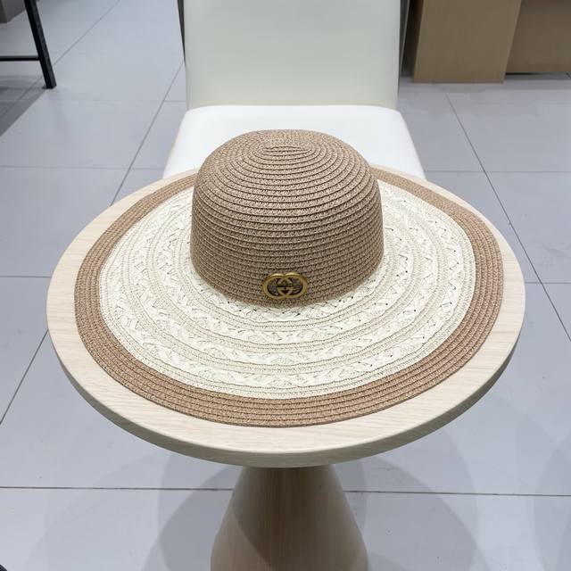 gucci Gucci New Bowler Hat Straw Hat Head Circumference 57Cm