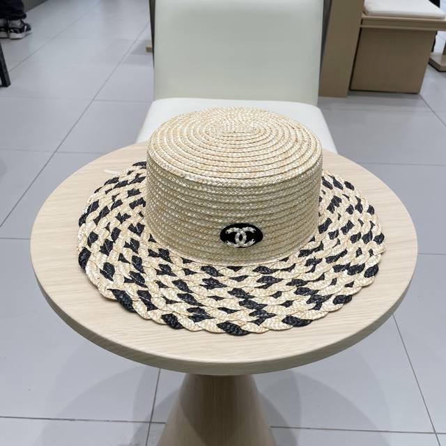 chanel Chanel Straw Hat Raffia Straw Hat Head Circumference 57Cm