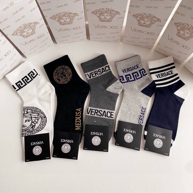 Special Packaging Versace Versace New Classic Medium And Long Pile Socks, Five P