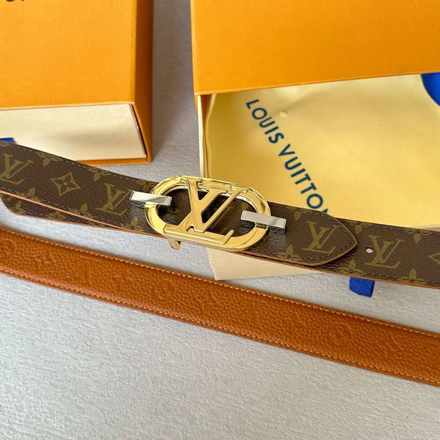 l0Uis Vuitt0N This Season's New Women's Original Belt Width 30Mm Classic Smal