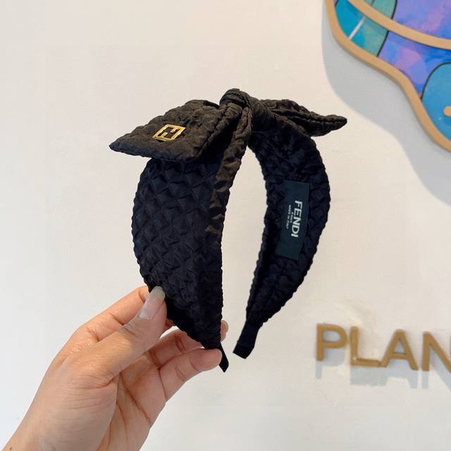With Packaging Fendi Fendi Diamond Bow Headband Sweet Cool Style Headdress Speci