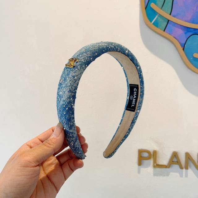 With Packaging Chanel Chanel High-End New Denim Headband Fashion Headband Intern