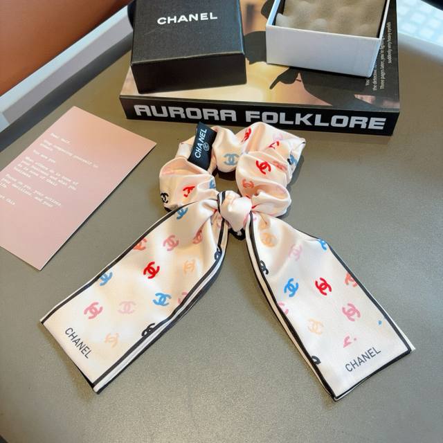 With Packaging Chanel Letter Ribbon Ponytail Hair Ring Butterfly Colon Ring High