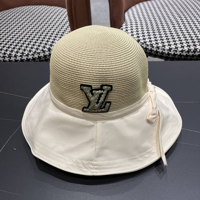 lv Louis Vuitton 2025 New Korean Version Bow Tie Fisherman Hat Female Travel