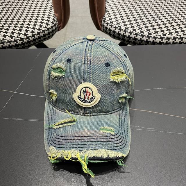 Moncler 2025 New Denim Hole Baseball Cap Fashionable Street Style Very Ok Intern