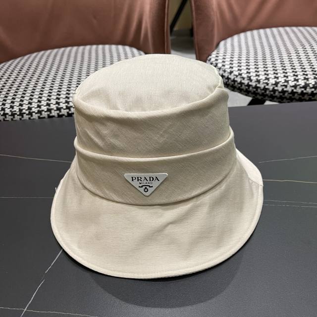 prada Prada Korean Version 2025 New Solid Color Bow Fisherman Hat Female Spri