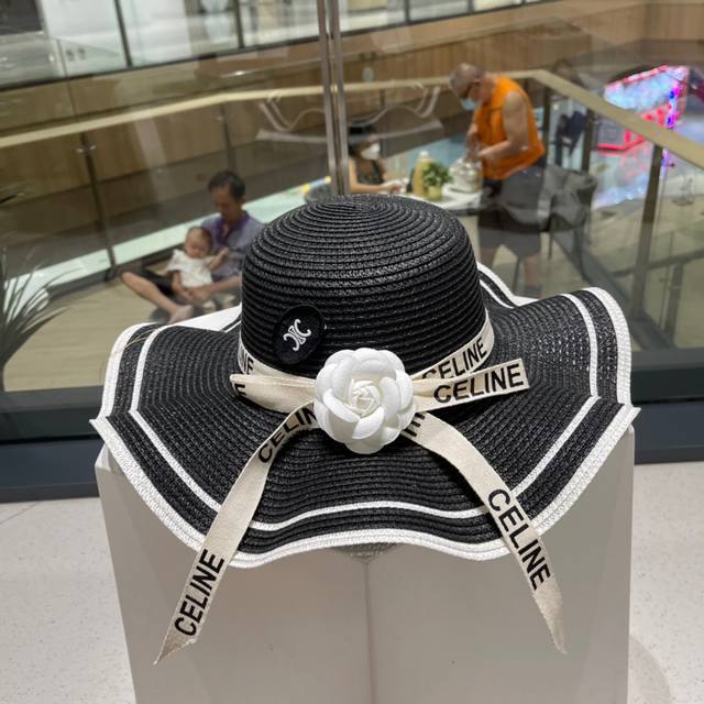 celine Celine New Straw Hat Foldable, Lightweight And Versatile Head Circumfe