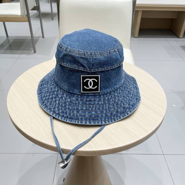 chanel Chanel 2025 New Classic Washed Denim Fisherman Hat With Exquisite Deta
