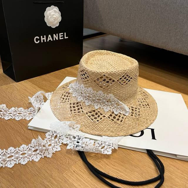 chanel Chanel New Straw Hat Raffia Hollow Hat Fairy Must-Have Head Circumfere