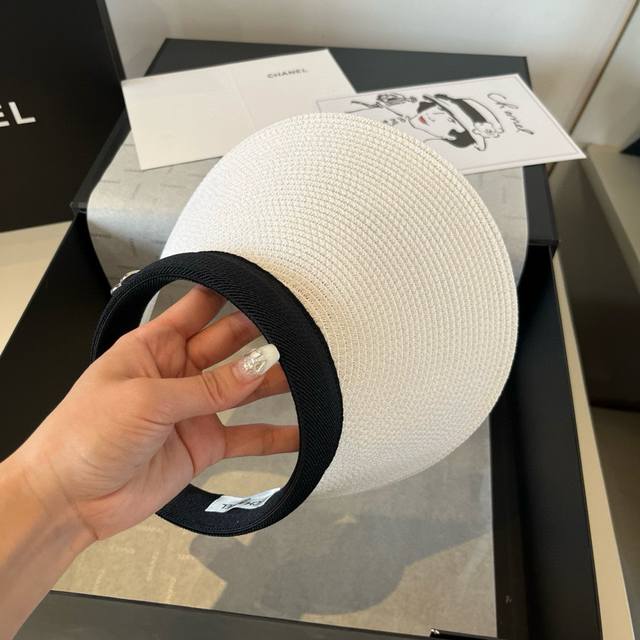 chanel Chanel Headband Sun Hat Empty Top Straw Hat