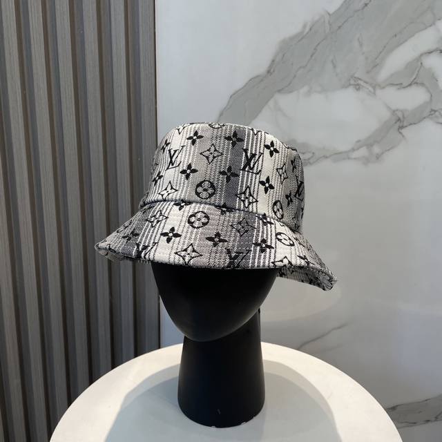 lv Louis Vuitton 2025 Counter New Jacquard Fisherman Hat Very Trendy Casual S