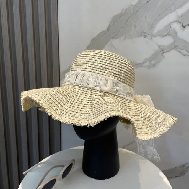 Miu Miu 2025 New Straw Hat High-End Customization Celebrity Style Details Waitin