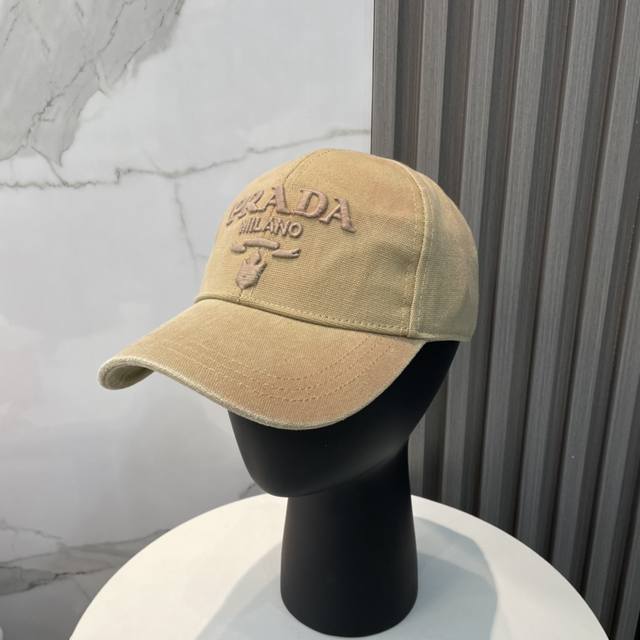 With Dust Bag Prada Spring And Summer New Big Brand Embroidered Baseball Cap New