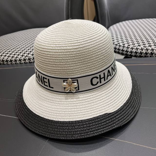 chanel Chanel's New Straw Hat Beach Style Simple And Generous Versatile Singl