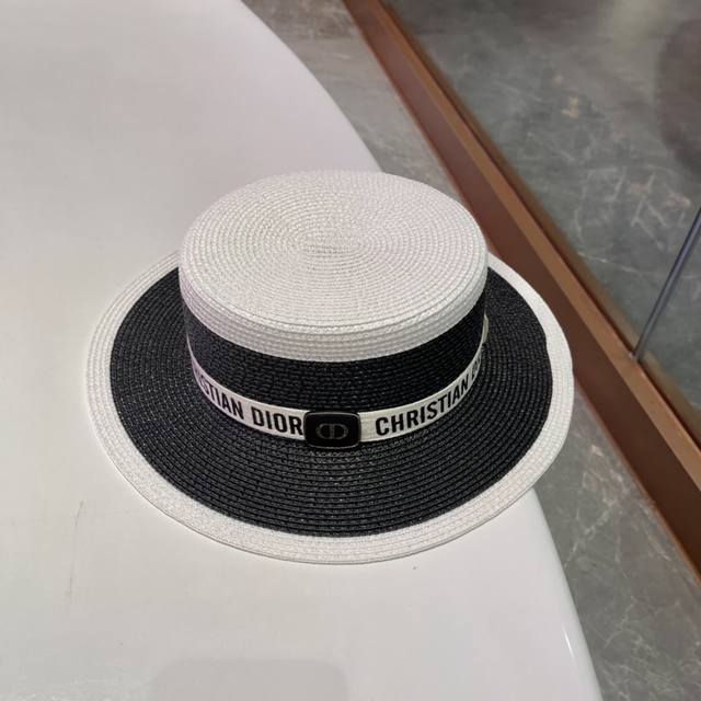 dior Dior Straw Hat Sun Hat Beach Sun Hat Hat Celebrity Style Head Circumfere