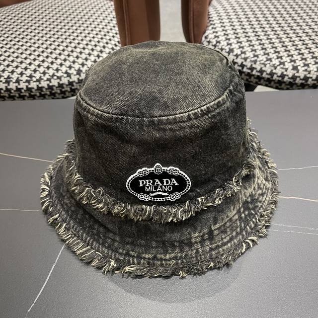 pr Da Prada Denim Fisherman Hat Washed Denim Color Show The Same Fabric Soft