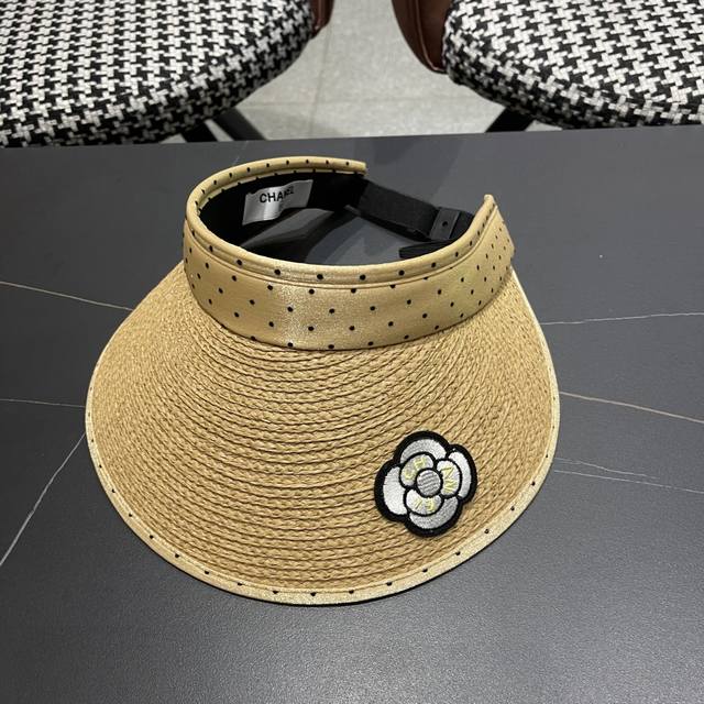 Chanel Chanel New French Polka Dot Large Brim Small Sunshade Straw Hat For Women
