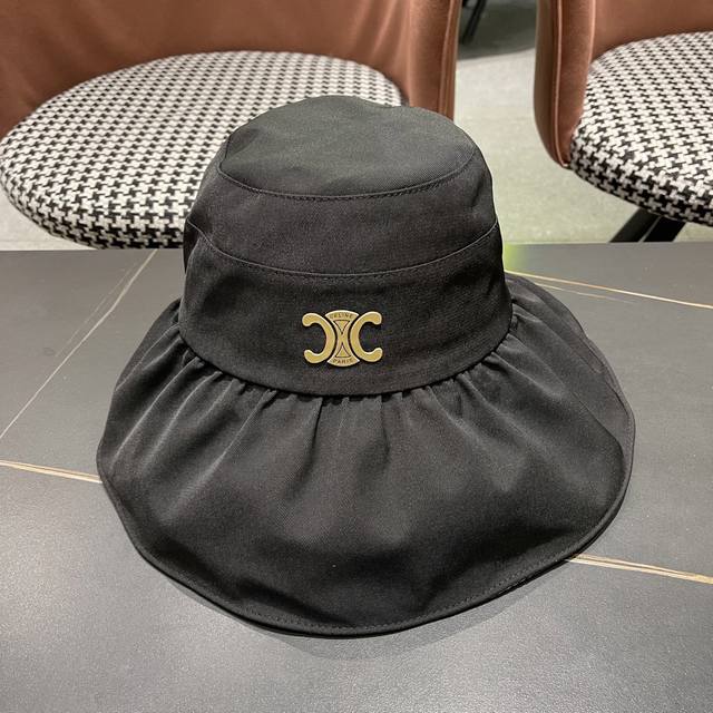 celine Celine 2025 New Sunshade Holiday Style Fisherman Hat All-Match Daily S