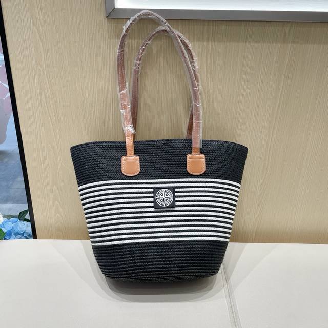 Stone Island Stoneisland Seaside Holiday Beach Bag Female 2025 New Summer Woven