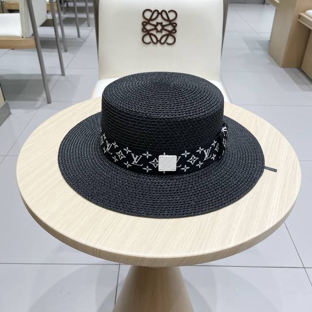 lv Straw Hat Large New Sun Hat Beach Hat Head Circumference 57Cm