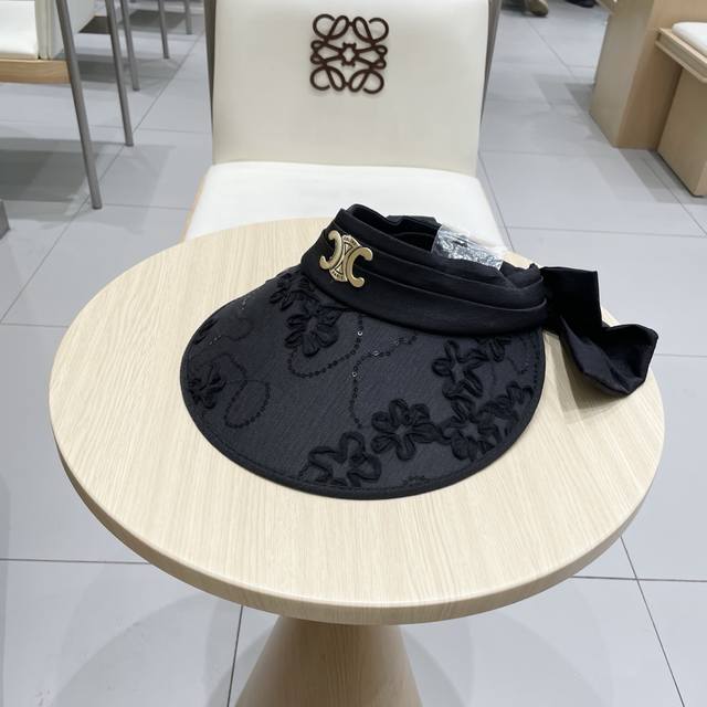celine Celine Sun Hat Shell Hat Headband Small Flower Pattern Super Fresh