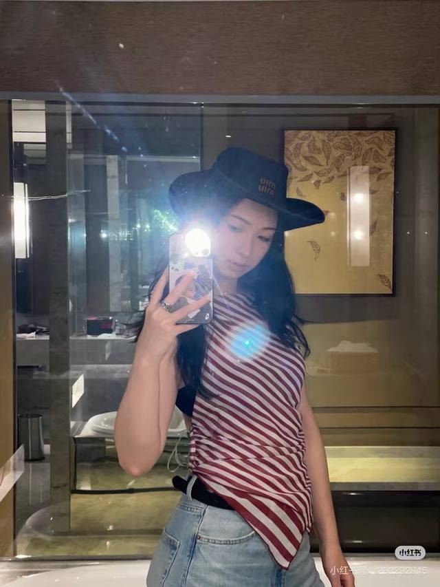 miumiu Miu Miu Denim Bucket Hat With Curled Edge Design, Counter Model, Head