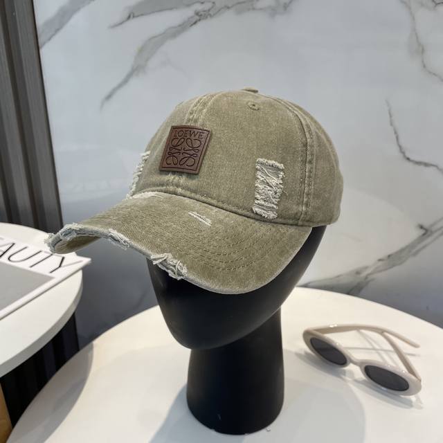 loewe New Washed Baseball Cap Classic Loewe Embroidered Logo, Same Style For