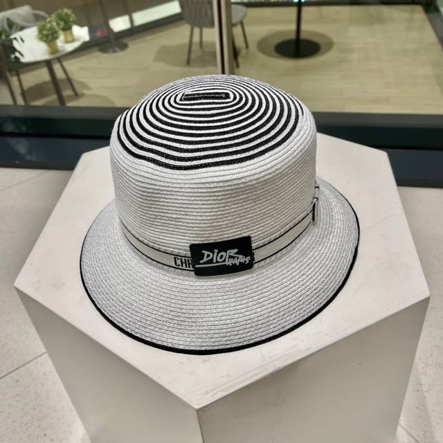 dior Dior Summer New Style Straw Hat Sun Hat Made Of Fine Straw Foldable Head