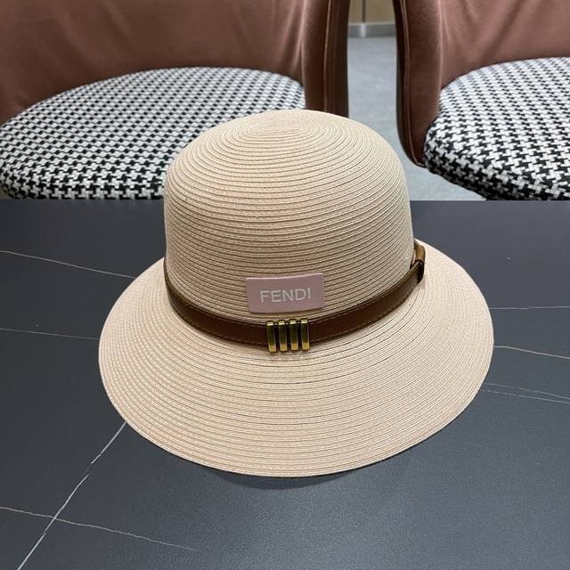Fendi Large Brim Soft Straw Hat For Women Summer Small Face Anti-Ultraviolet Sun