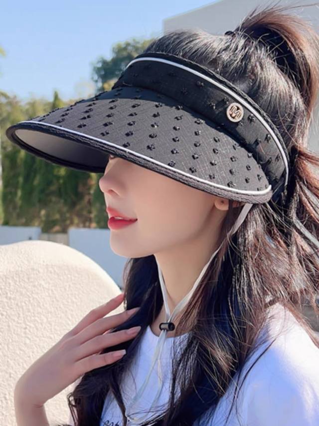 prada Prada Headband Style Hollow Top Hat For Women Summer Outdoor Sun Protec