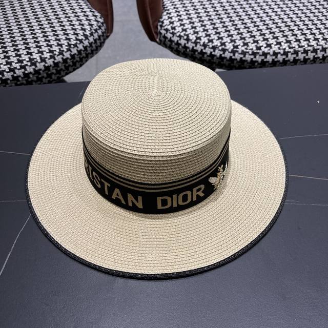 dior 2025 Flat Top Straw Hat A Very Tasteful Straw Hat~ The First Choice For