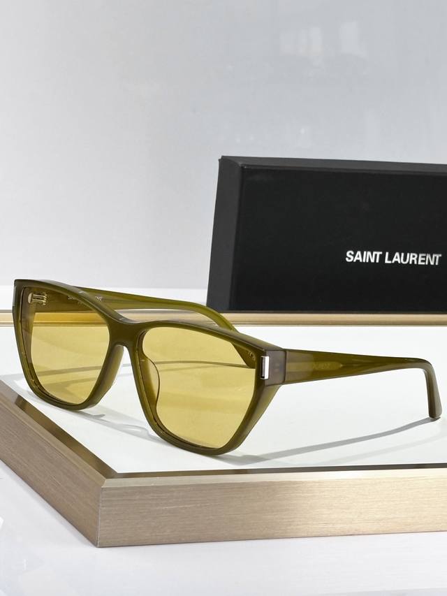 oversized Saint Lauren* Mod Sl 758 F Classic Right Angle Logo Power Frame Siz