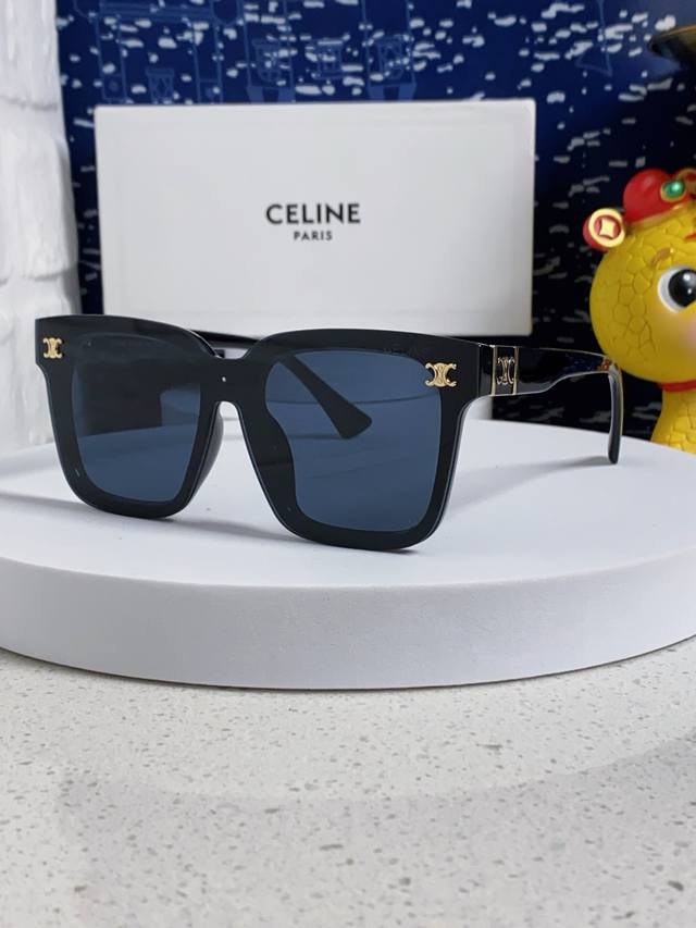 celine 2025 New Square Frame Sunglasses For Women, High-End, Large Frame, Rou
