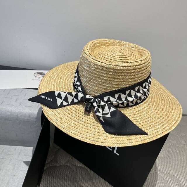 prada Prada New Straw Hat Head Circumference 57Cm
