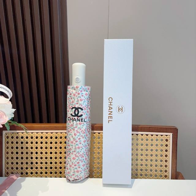 chanel Chanel Tri-Fold Automatic Folding Umbrella With Chanel Soul Logo As On