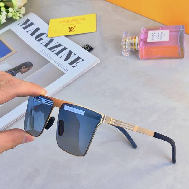 louis Vuitto*New Hd Nylon Polarized Sunglasses For Men Korean Fashion Men Squ