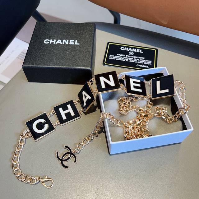 With Packaging Chanel Chanel's New Metal Chain Waist Chain Necklace Dual-Purpose