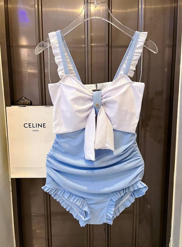 Special P Miu Miu's Latest Beach Series One-Piece Swimsuit Princess Style One-Pi