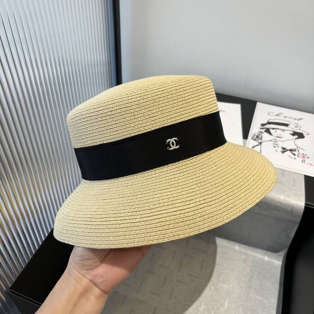 chanel Chanel New Straw Hat Celebrity Style Circumference 57Cm