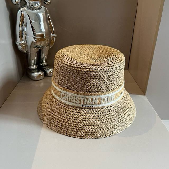 dior Dior New Straw Hat Made Of Japanese Paper Straw, Head Circumference 57Cm