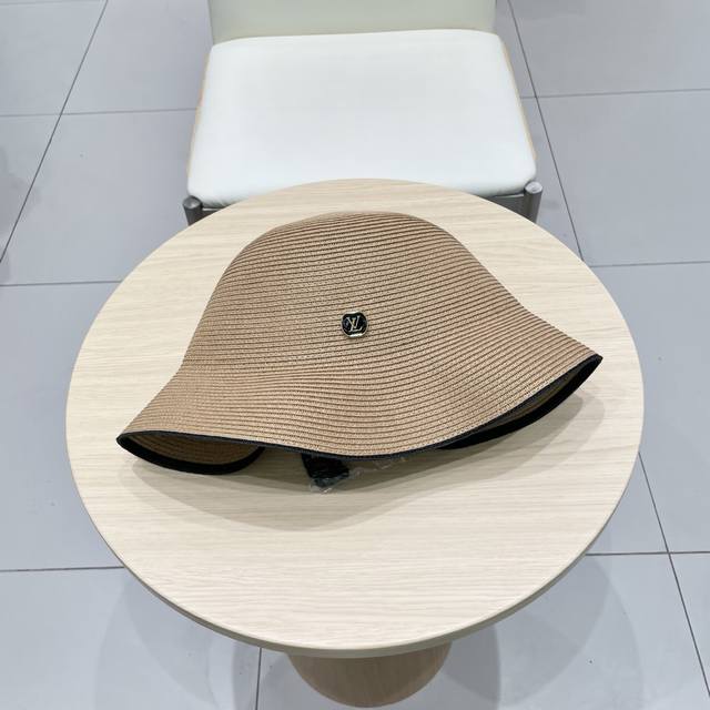 lv Louis Vuitton Encrypted Fisherman Straw Hat Spring And Summer Men And Wome