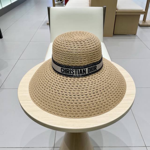 dior Dior Spring And Summer New Letter Logo Straw Fisherman Hat Face Show Sma