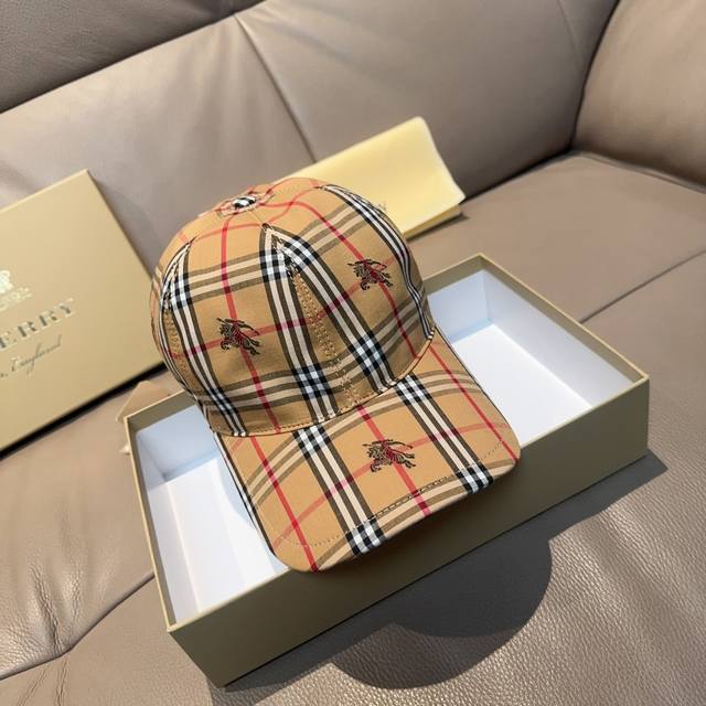 With Packaging Bag Burberry Original Baseball Cap Plaid Warhorse Counter 1:1 Mol